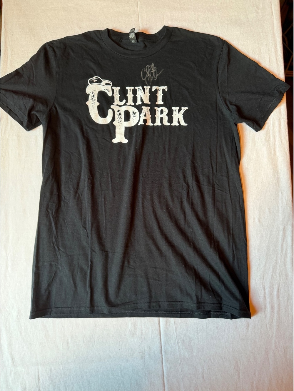 Clint Park Black Graphic T-Shirt with Signature